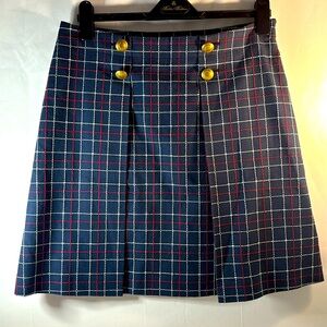 Brooks Brothers Nautical Sailor Americana Front Pleated Skirt Size 8